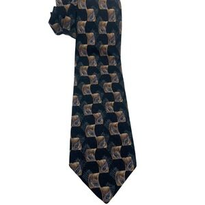 Robert Talbott Best of Class  Neck Tie Black/Gold Sz 58"x4 (TA12) EUC